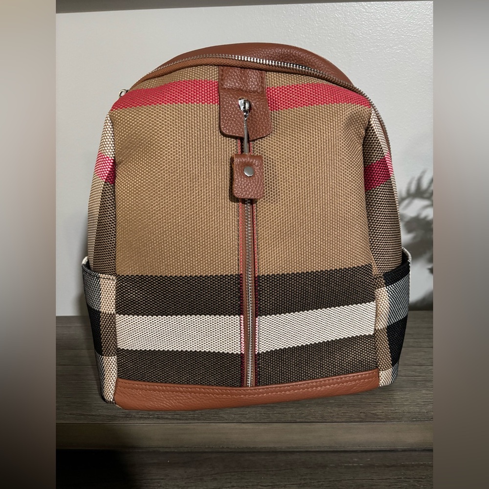 Stylish Brown and Red Backpack New